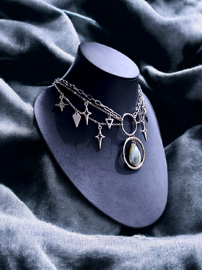NÉMÉSIS | Solhen - Ras du cou en labradorite (Relique du Jugement)