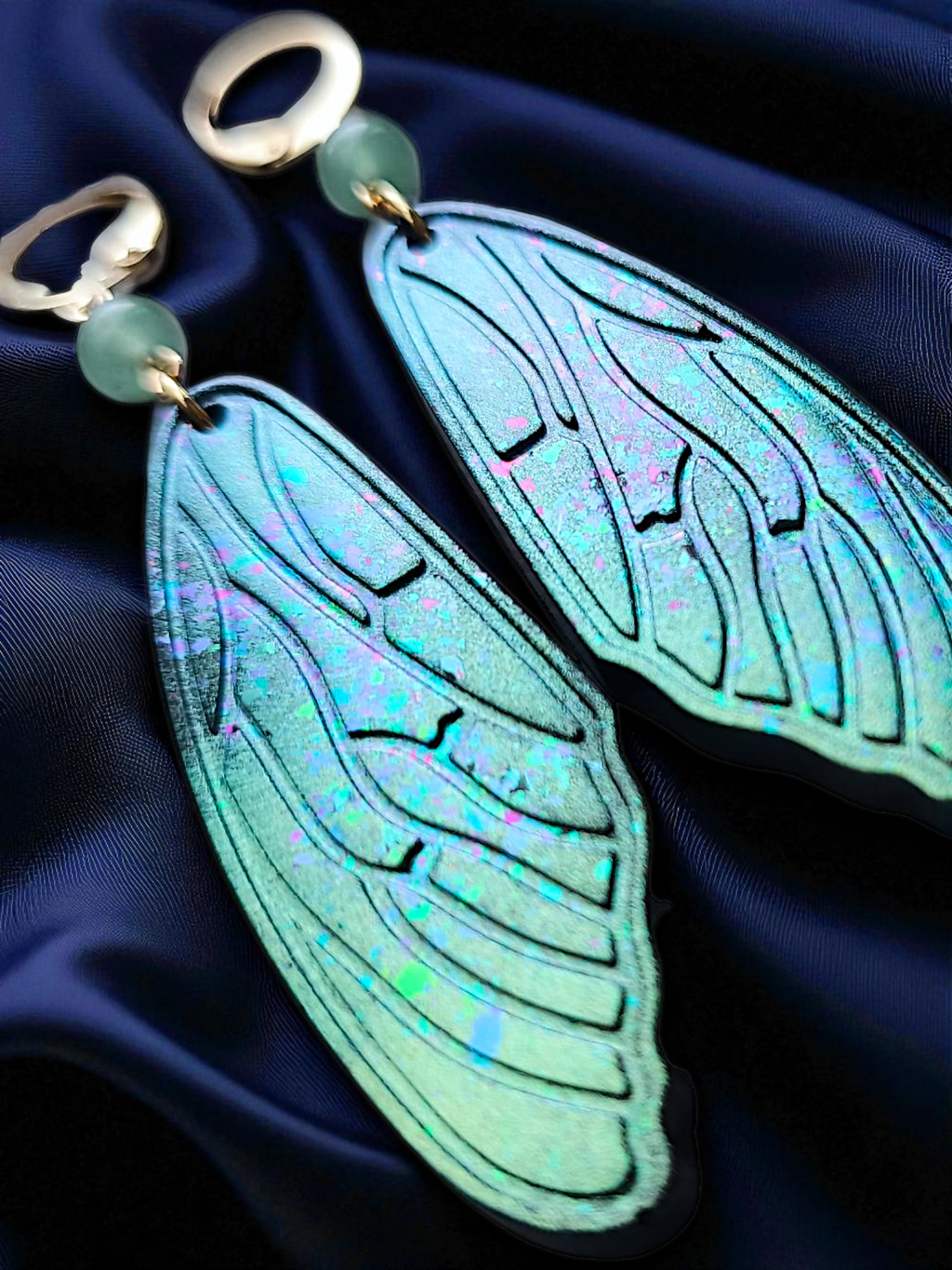 ZELYS - Boucles holographiques et Aventurine (Plusieurs modèles)