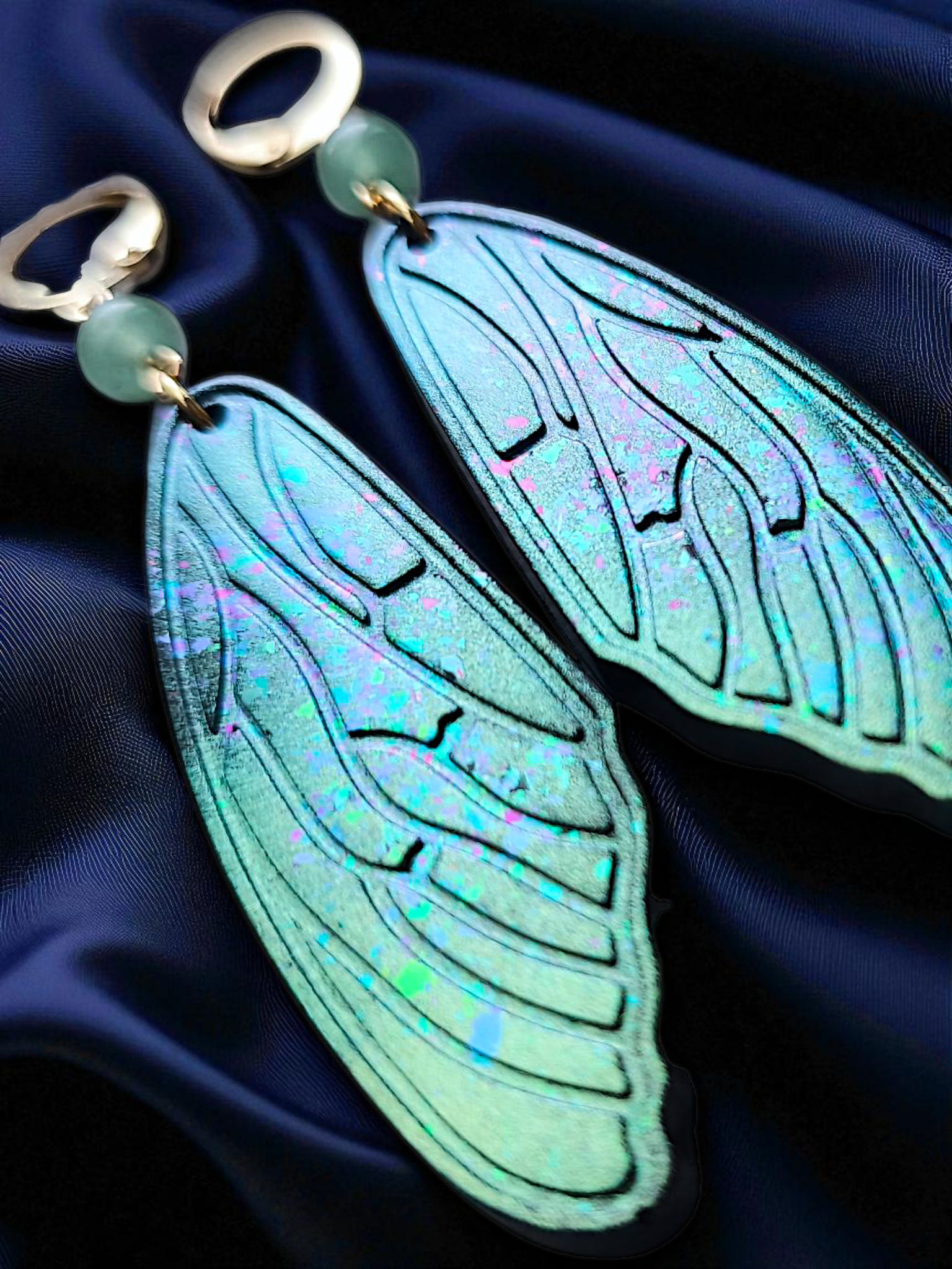 ZELYS - Boucles holographiques et Aventurine (Plusieurs modèles)