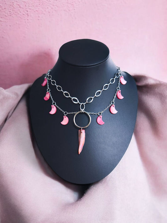 NÉMÉSIS | Luna Rosa - Collier ras du cou et nacre rosée