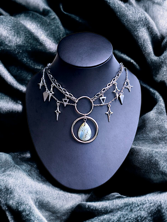 NÉMÉSIS | Solhen - Ras du cou en labradorite (Relique du Jugement)