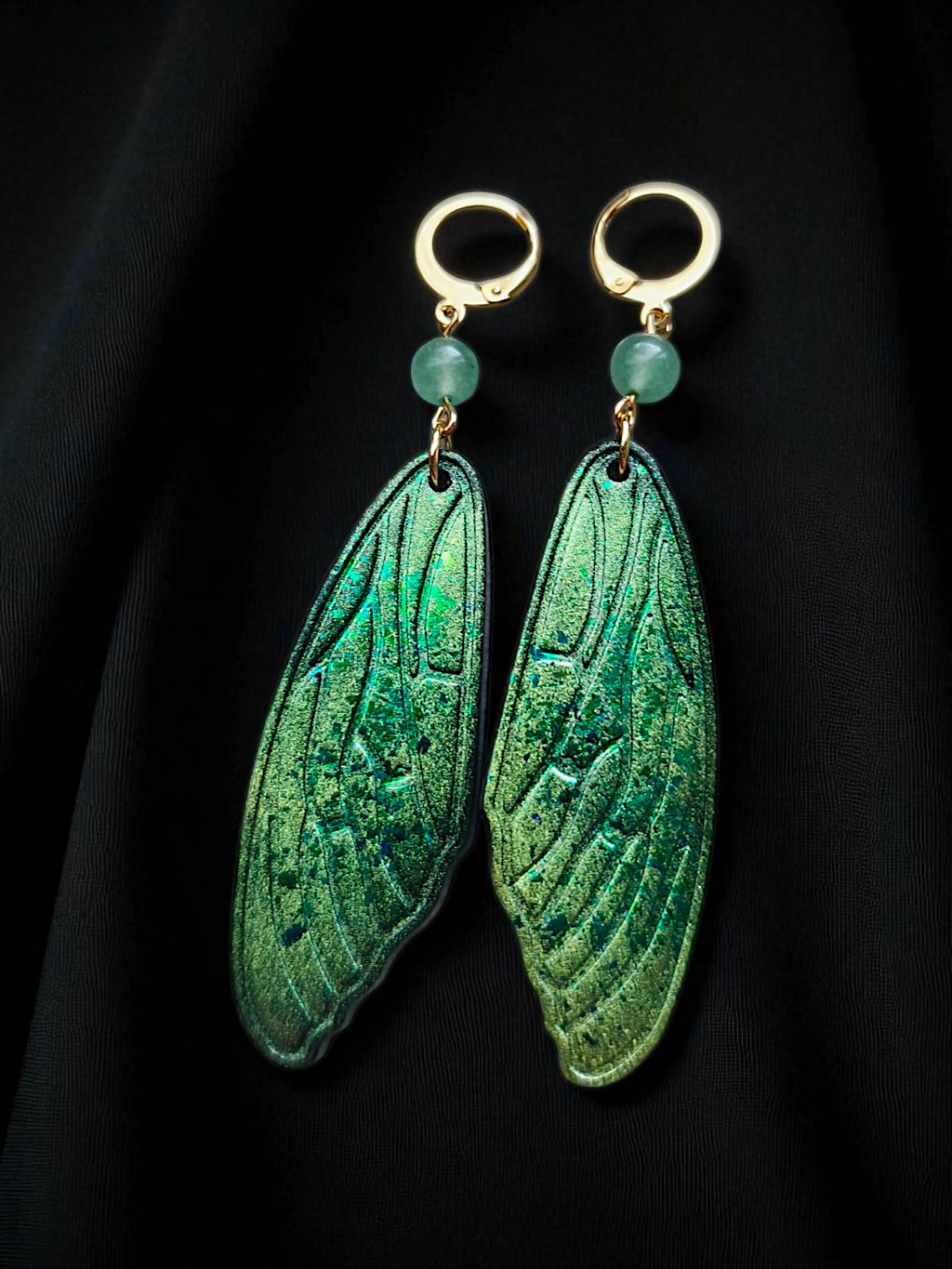 ZELYS - Boucles holographiques et Aventurine (Plusieurs modèles)