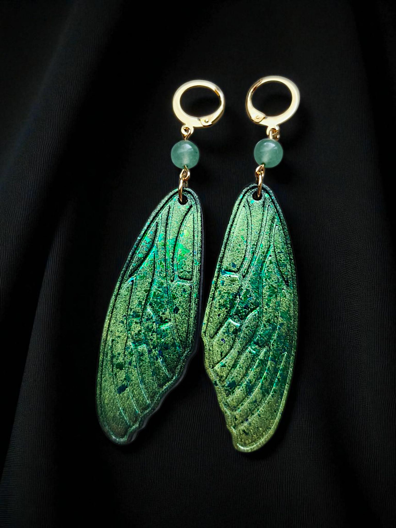 ZELYS - Boucles holographiques et Aventurine (Plusieurs modèles)